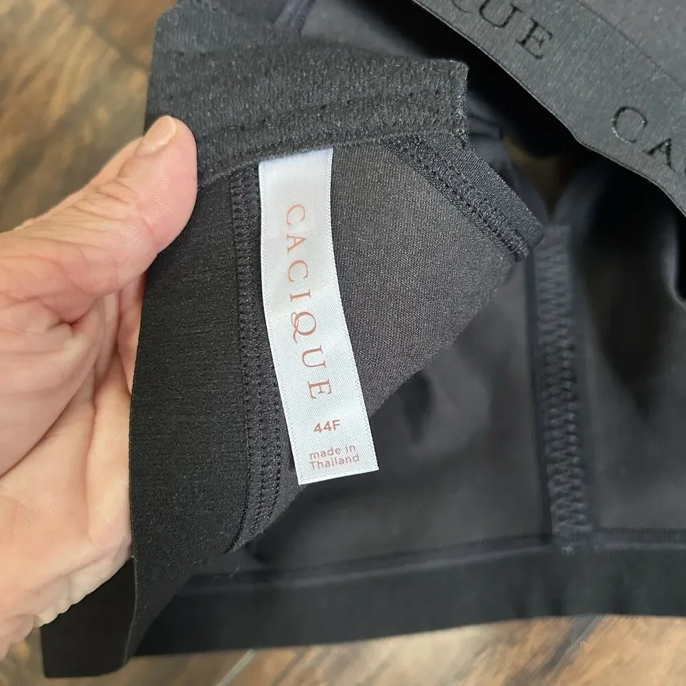 Cacique Womens Unlined Full Coverage No-Wire Bra Black 44F